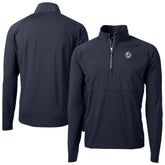New York Yankees Cutter & Buck Adapt Eco Hybrid Raglan DryTec Quarter-Zip Jacket - Navy Jackets