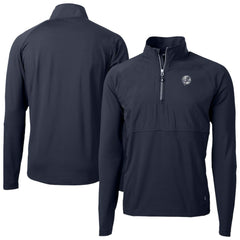 New York Yankees Cutter & Buck Adapt Eco Hybrid Raglan DryTec Quarter-Zip Jacket - Navy Jackets