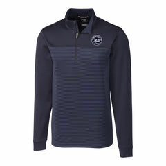 New York Mets Cutter & Buck Traverse Eco Stripe Tri-Blend DryTec Quarter-Zip Jacket - Navy Jackets