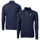 New York Yankees Cutter & Buck Big & Tall Adapt Eco DryTec Raglan Quarter-Zip Jacket - Navy Jackets