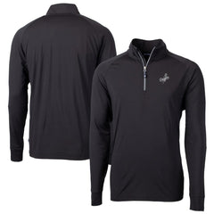 Los Angeles Dodgers Cutter & Buck Big & Tall Adapt Eco DryTec Raglan Quarter-Zip Jacket - Black Jackets