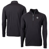 New York Yankees Cutter & Buck Big & Tall Adapt Eco DryTec Raglan Quarter-Zip Jacket - Black Jackets