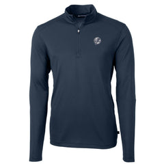 New York Yankees Cutter & Buck Big & Tall Virtue Eco Pique Quarter-Zip Jacket - Navy Jackets