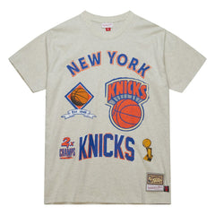 New York Knicks Hardwood Classics Legacy Defined Retro Championship T-Shirt Oatmeal - Mitchell & Ness