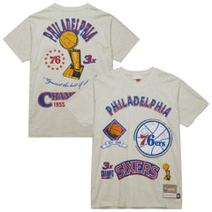 Philadelphia 76ers Hardwood Classics Legacy Defined Retro Championship T-Shirt Oatmeal - Mitchell & Ness