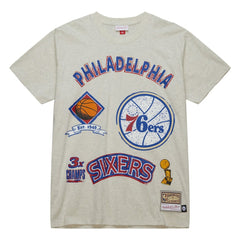Philadelphia 76ers Hardwood Classics Legacy Defined Retro Championship T-Shirt Oatmeal - Mitchell & Ness
