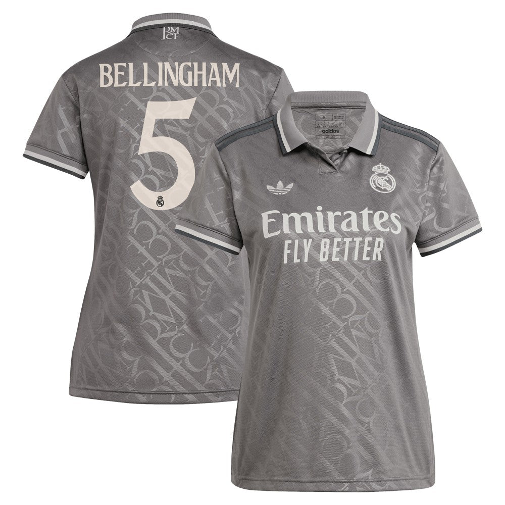 Jude Bellingham Real Madrid Originals Women's 2024/25 Third Replica Player Jersey Charcoal - Adidas on sale
