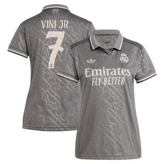 Vini Jr. Real Madrid Originals Women's 2024/25 Third Replica Player Jersey Charcoal - Adidas outlet