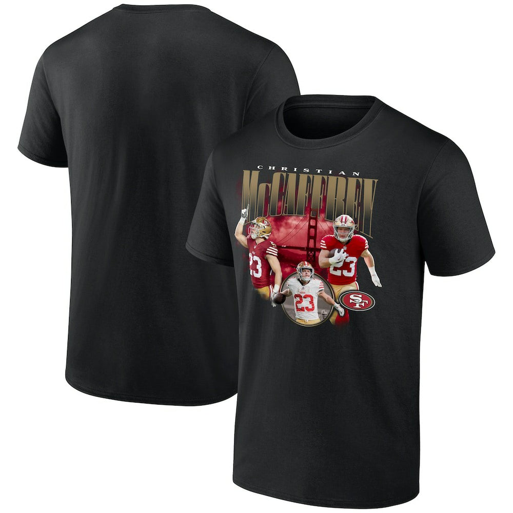 Christian McCaffrey San Francisco 49ers Notorious Player Graphic T-Shirt - Black T-shirts