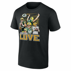 Jordan Love Green Bay Packers Notorious Player Graphic T-Shirt - Black T-shirts