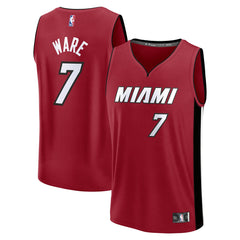 Kel'el Ware Miami Heat Youth Fast Break Player Jersey Statement Edition Red - Fanatics