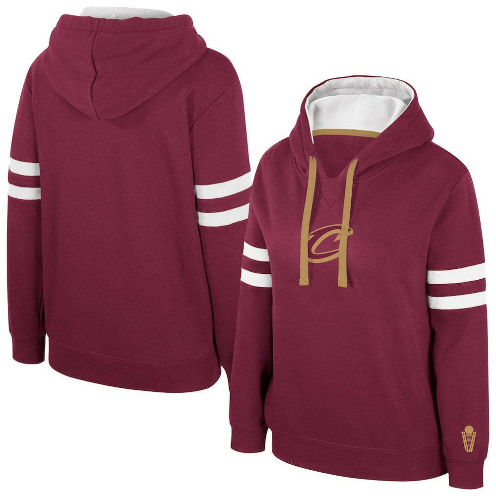 Cleveland Cavaliers Stadium Essentials Women's Road Game Pullover Hoodie Wine outlet