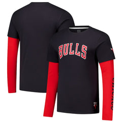 Chicago Bulls Stadium Essentials Unisex Spectator Twofer Long Sleeve T-Shirt Black outlet