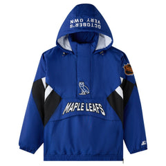 Toronto Maple Leafs OVO x Starter Half-Zip Hooded Jacket - Blue | US 202034620