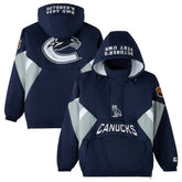 Vancouver Canucks OVO x Starter Half-Zip Hooded Jacket - Blue | US 202034621
