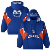 Edmonton Oilers OVO x Starter Half-Zip Hooded Jacket - Royal | US 202034622
