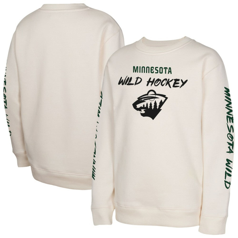 Minnesota Wild Youth Star Power Pullover Sweatshirt - Cream | US 202034691
