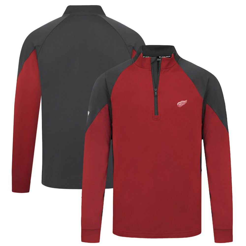 Detroit Red Wings Levelwear Cadet Insignia Core Quarter-Zip Pullover Top - Red | US 202038833