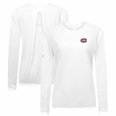 Montreal Canadiens Levelwear Women's Sequoia Primary Logo Long Sleeve T-Shirt - White | US 202038930