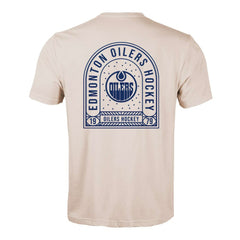 Edmonton Oilers Levelwear Richmond Stained Glass T-Shirt - Khaki | US 202038997