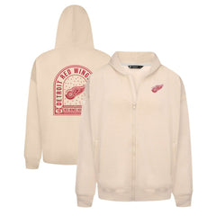Detroit Red Wings Levelwear Uphill Stained Glass Full-Zip Hoodie Jacket - Khaki | US 202039349