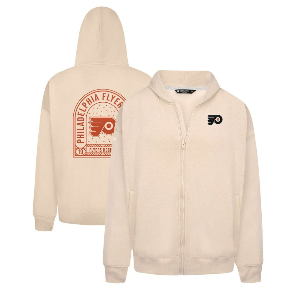 Philadelphia Flyers Levelwear Uphill Stained Glass Full-Zip Hoodie Jacket - Khaki | US 202039356