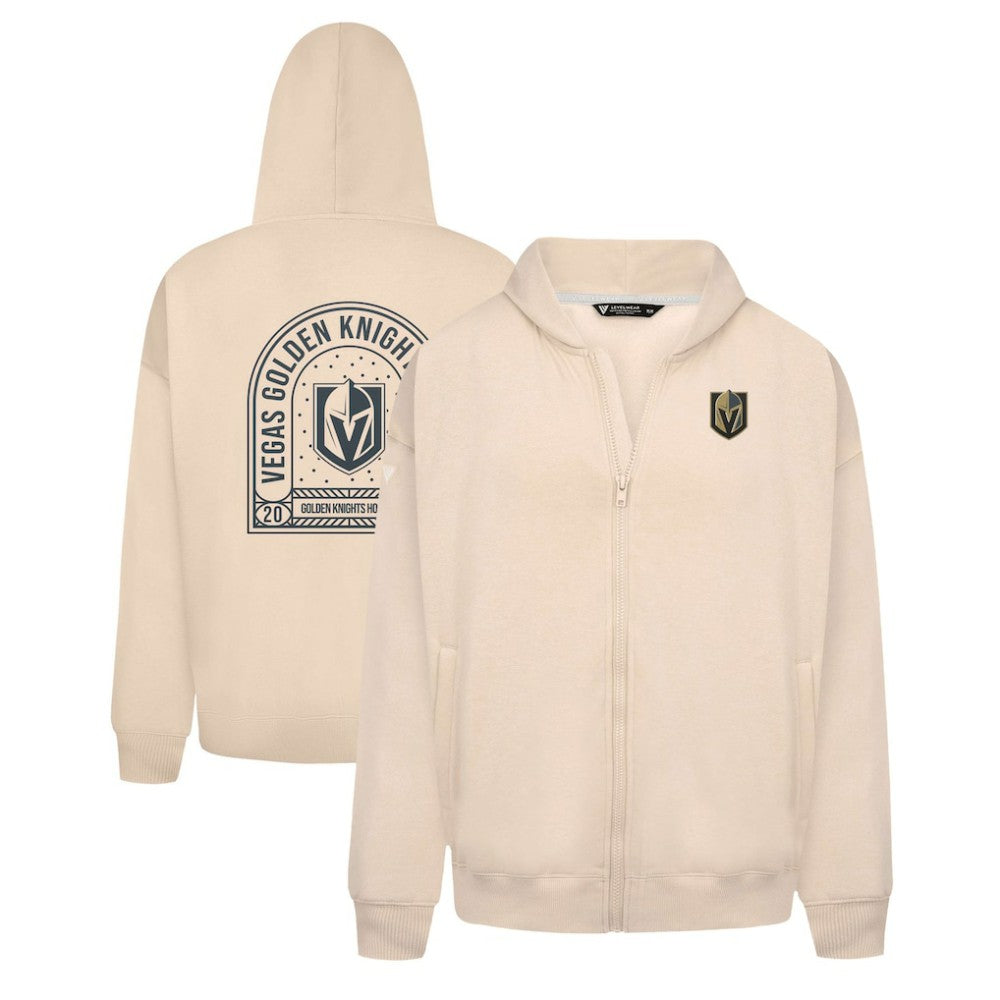 Vegas Golden Knights Levelwear Uphill Stained Glass Full-Zip Hoodie Jacket - Khaki | US 202039361