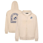 Tampa Bay Lightning Levelwear Uphill Stained Glass Full-Zip Hoodie Jacket - Khaki | US 202039366