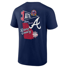 Atlanta Braves Split Zone T-Shirt - Navy T-shirts