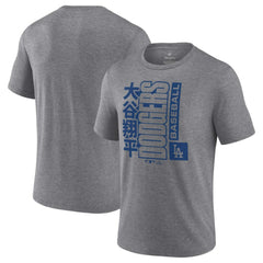 Shohei Ohtani Los Angeles Dodgers Tri-Blend T-Shirt - Heather Gray T-shirts