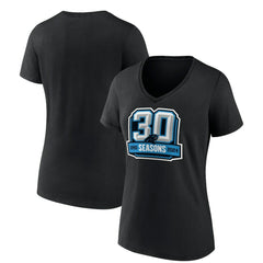 Carolina Panthers Women's 30th Anniversary V-Neck T-Shirt - Black T-shirts