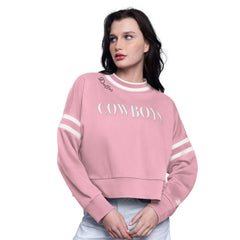 Dallas Cowboys Starter Women's Power Play Cropped Pullover Sweatshirt - Pink Pullover