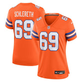 Mark Schlereth Denver Broncos Women's Mile High Collection 1977 Throwback Retired Player Game Jersey - Orange Jerseys