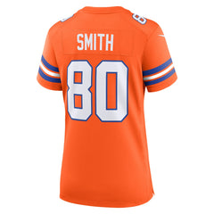 Rod Smith Denver Broncos Women's Mile High Collection 1977 Throwback Retired Player Game Jersey - Orange Jerseys