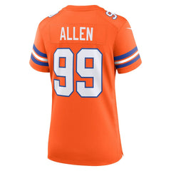 Zach Allen Denver Broncos Women's Mile High Collection 1977 Throwback Player Game Jersey - Orange Jerseys
