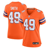Dennis Smith Denver Broncos Women's Mile High Collection 1977 Throwback Retired Player Game Jersey - Orange Jerseys