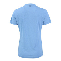 Atlanta Braves Cutter & Buck Women's Forge Stretch Blade DryTec V-Neck Polo - Heather Light Blue