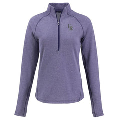 Colorado Rockies Cutter & Buck Women's Peshastin Eco Fleece Recycled Raglan Half-Zip Top - Heather Purple Tops