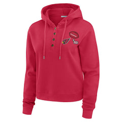 Arizona Cardinals WEAR by Erin Andrews Women's Plus Size Waffle Hoodie Pullover Top - Cardinal Hoodies