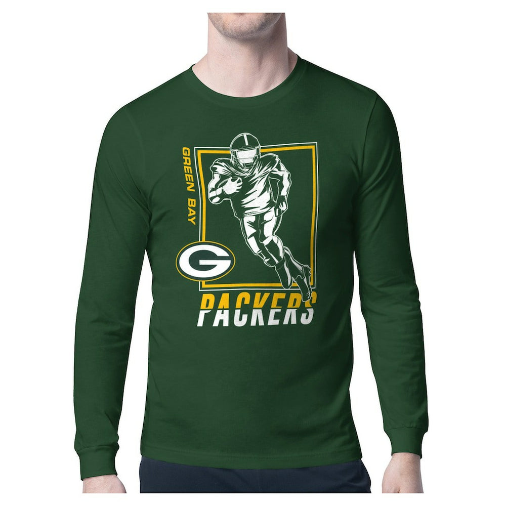 Green Bay Packers Starter Player Grid Graphic Long Sleeve T-Shirt - Olive T-shirts