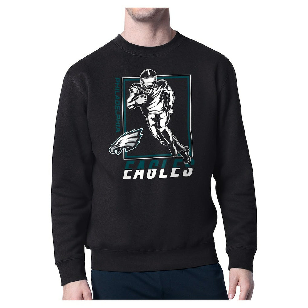 Philadelphia Eagles Starter Player Grid Pullover Sweatshirt - Black Pullover
