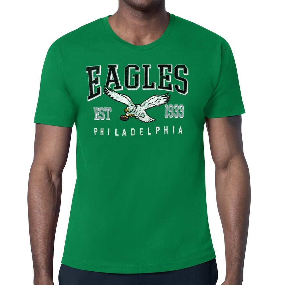 Philadelphia Eagles Starter Distressed Retro Logo T-Shirt - Kelly Green T-shirts
