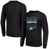 Philadelphia Eagles Starter Team Name Graphic Long Sleeve T-Shirt - Black T-shirts