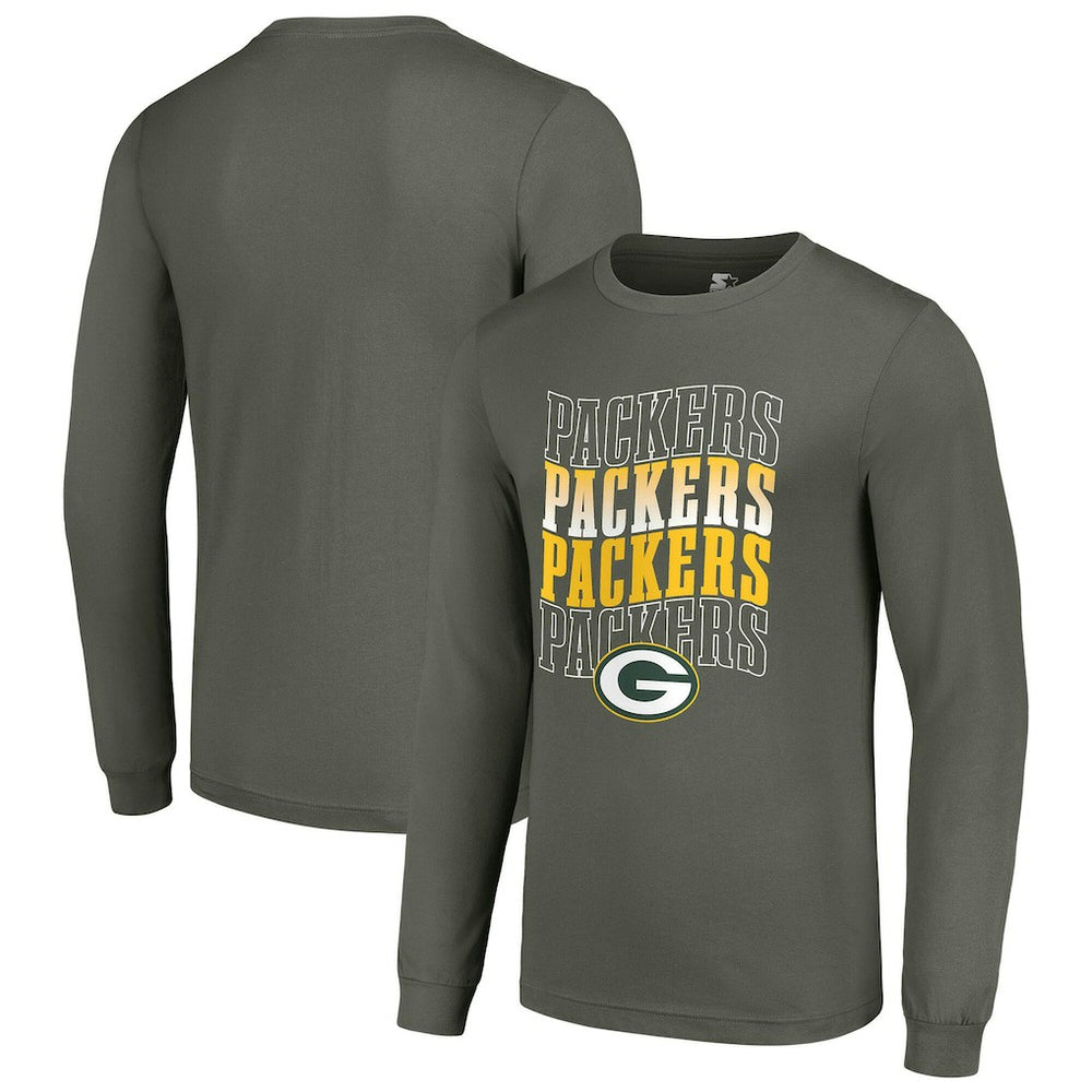 Green Bay Packers Starter Team Name Graphic Long Sleeve T-Shirt - Olive T-shirts
