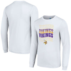 Minnesota Vikings Starter Team Name Graphic Long Sleeve T-Shirt - White T-shirts