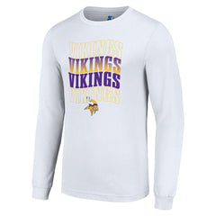 Minnesota Vikings Starter Team Name Graphic Long Sleeve T-Shirt - White T-shirts
