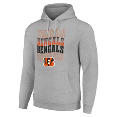 Cincinnati Bengals Starter Four Team Name Logo Fleece Pullover Hoodie - Heather Gray Hoodies