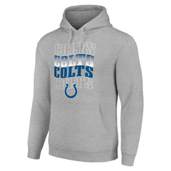 Indianapolis Colts Starter Four Team Name Logo Fleece Pullover Hoodie - Heather Gray Hoodies