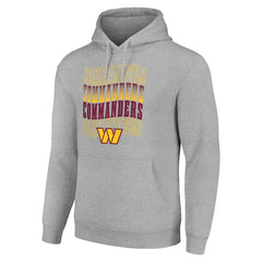 Washington Commanders Starter Four Team Name Logo Fleece Pullover Hoodie - Heather Gray Hoodies