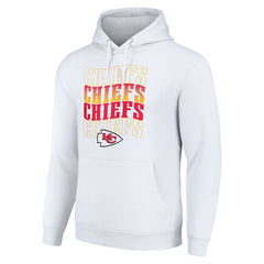 Kansas City Chiefs Starter Four Team Name Logo Fleece Pullover Hoodie - White Hoodies